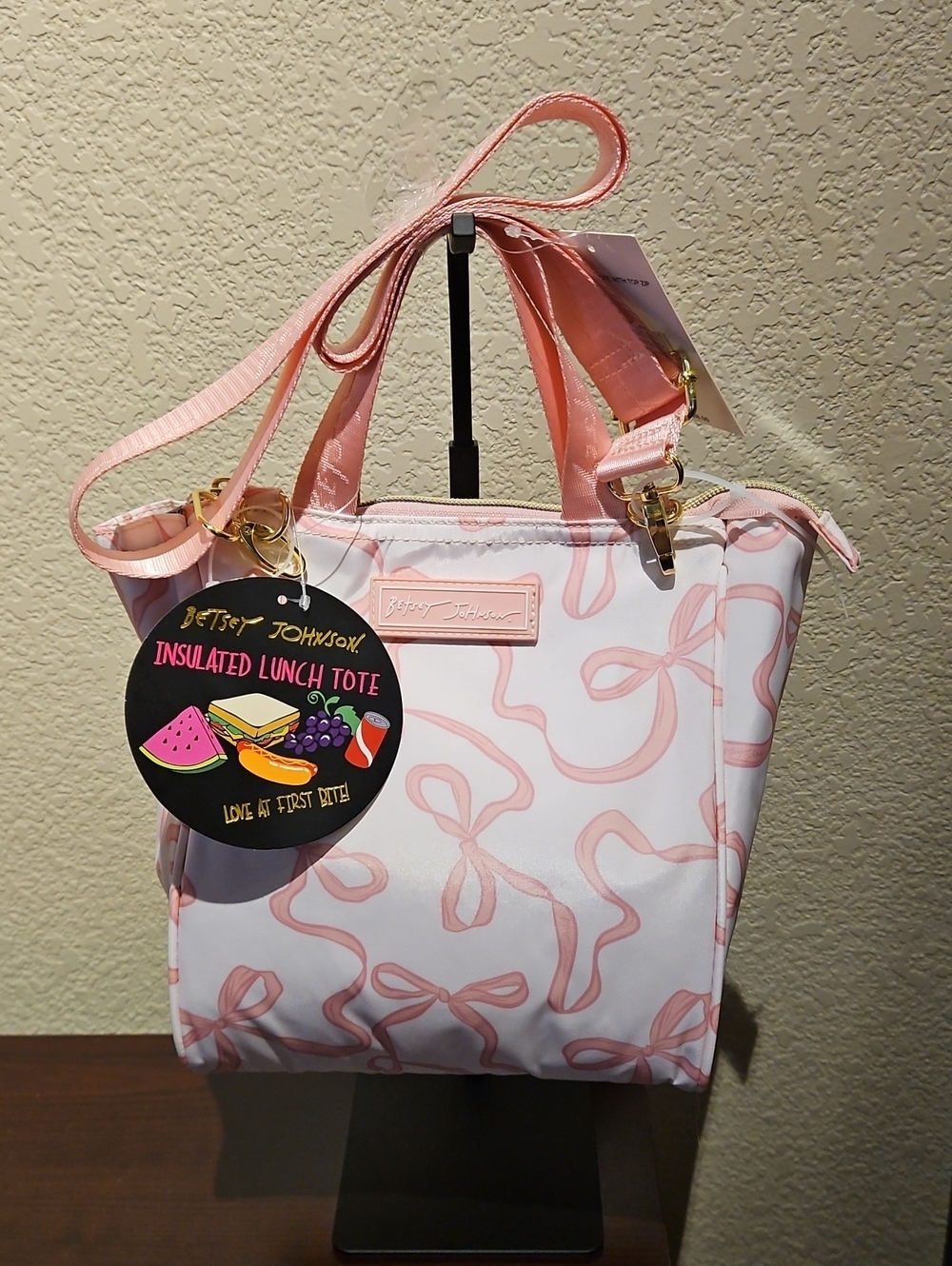 Betsey Johnson - Pink Bow Insulated Lunch Tote